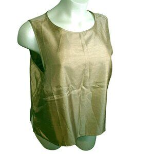 Sleeveless Gold Tank Top Blouse For Plus Women Size 28 Maggie Barnes JJ4084